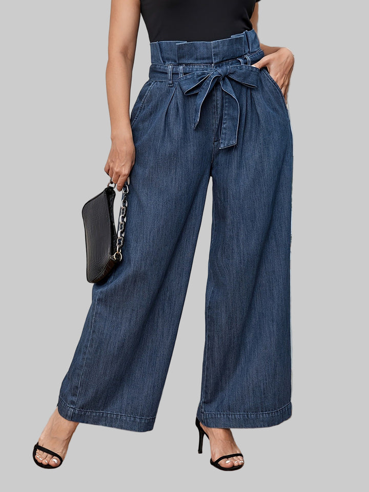 Dames Denim Broek met Taillestrik