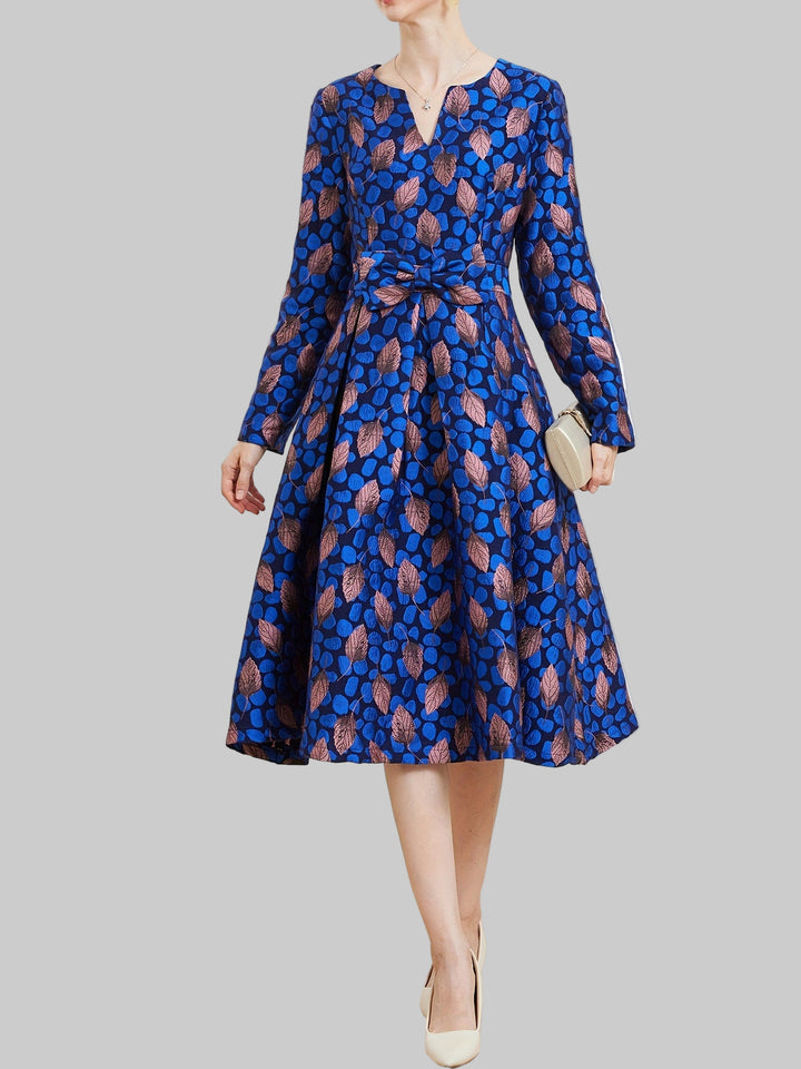 Dames Midi Jurk Met Bladerenprint