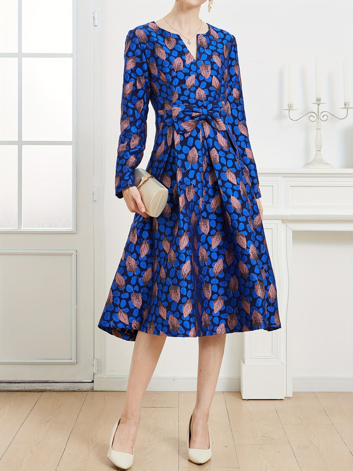 Dames Midi Jurk Met Bladerenprint