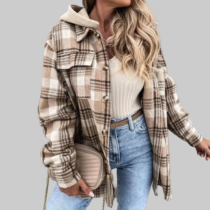 Dames Eva Oversized Geruite Shacket