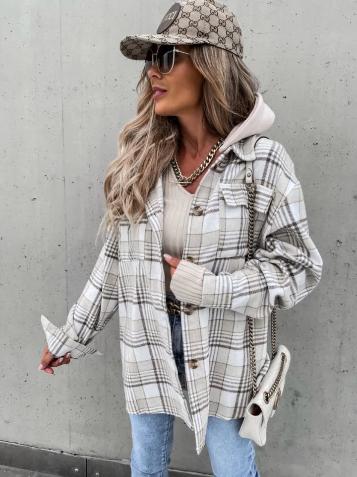Dames Eva Oversized Geruite Shacket