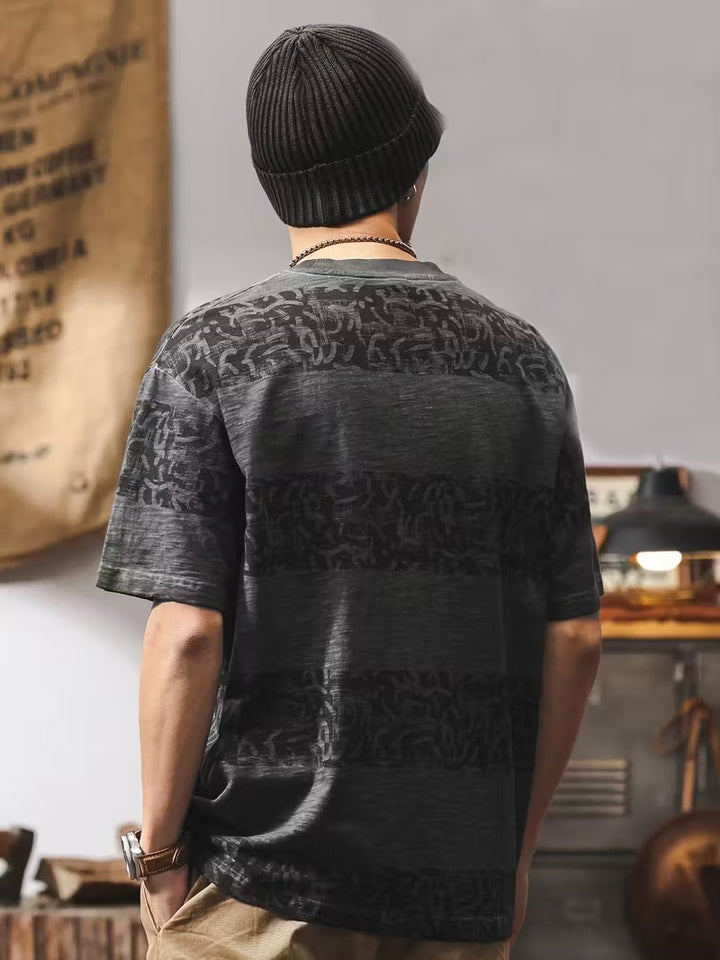 Heren Gestreept T-shirt Met Borstzak