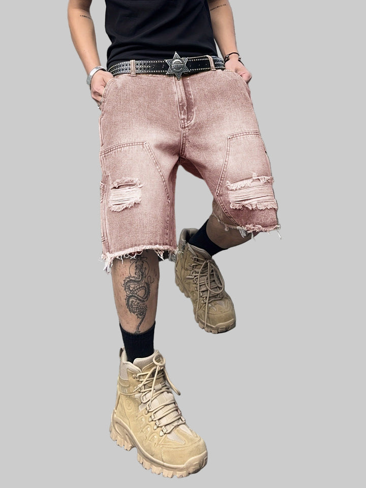 Heren Korte Broek Met Rafelige Zoom