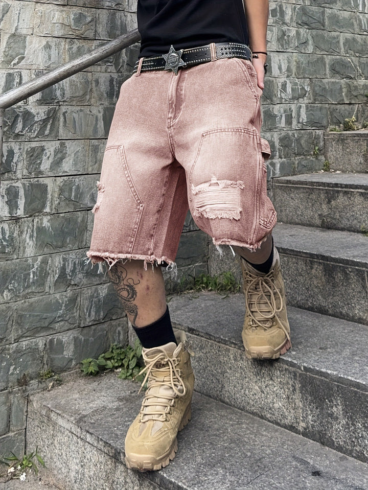 Heren Korte Broek Met Rafelige Zoom