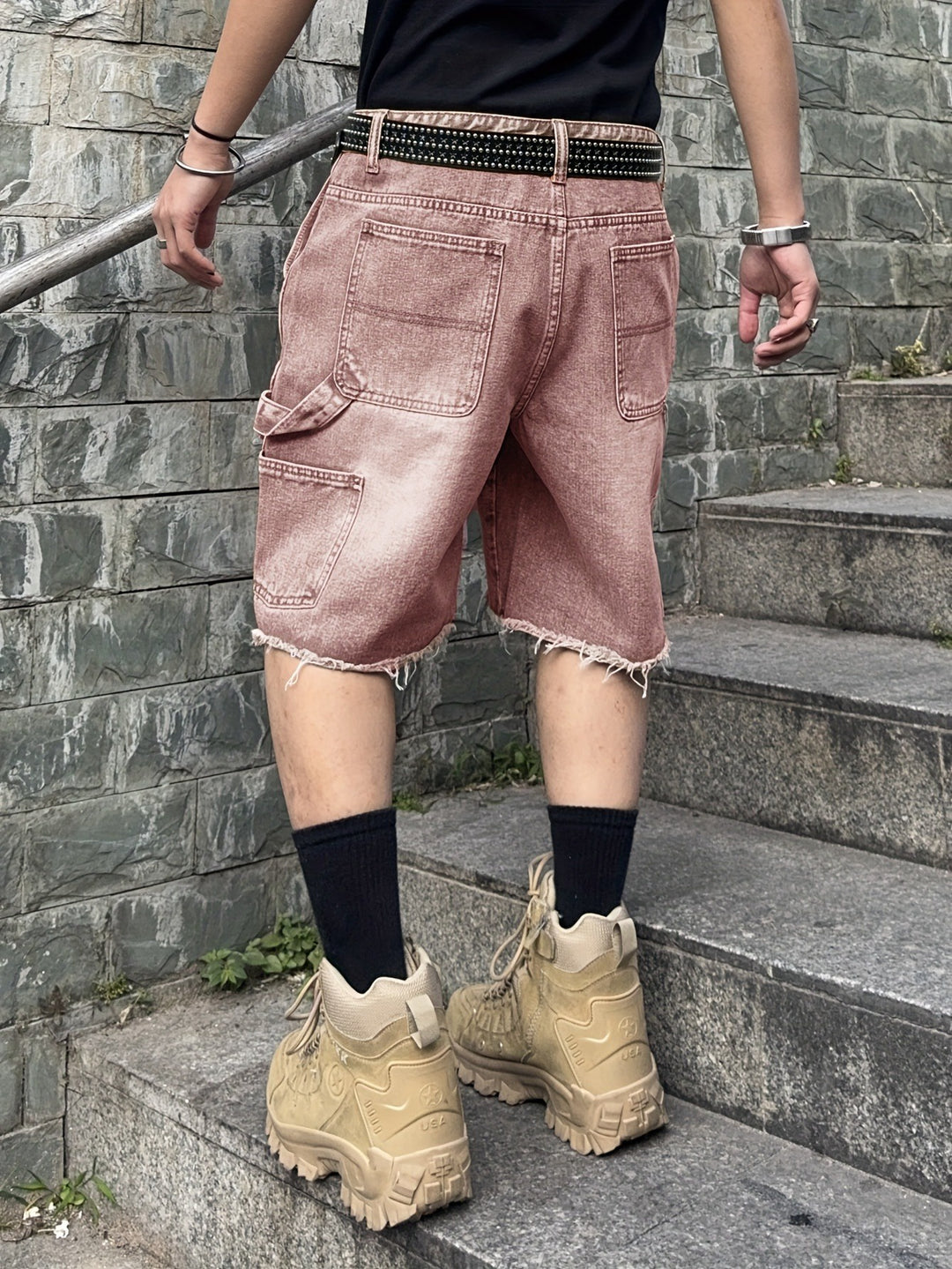 Heren Korte Broek Met Rafelige Zoom