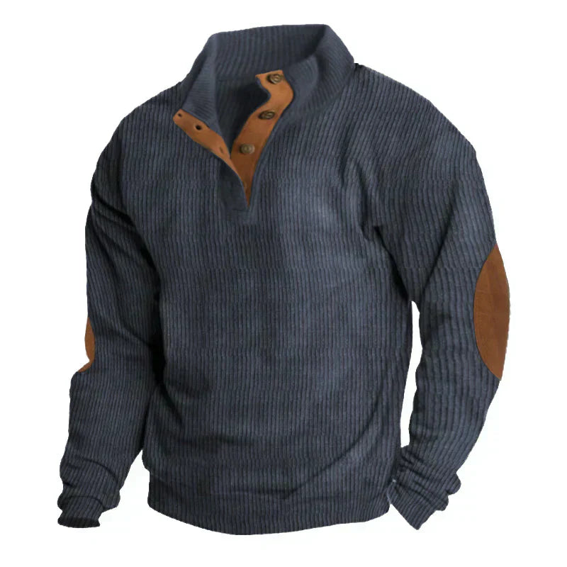 Heren Theo Gebreide Sweater met Knopen
