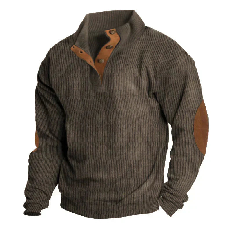 Heren Theo Gebreide Sweater met Knopen