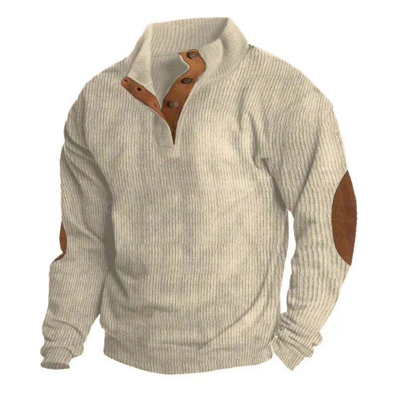 Heren Theo Gebreide Sweater met Knopen