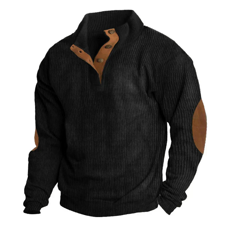 Heren Theo Gebreide Sweater met Knopen